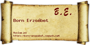 Born Erzsébet névjegykártya